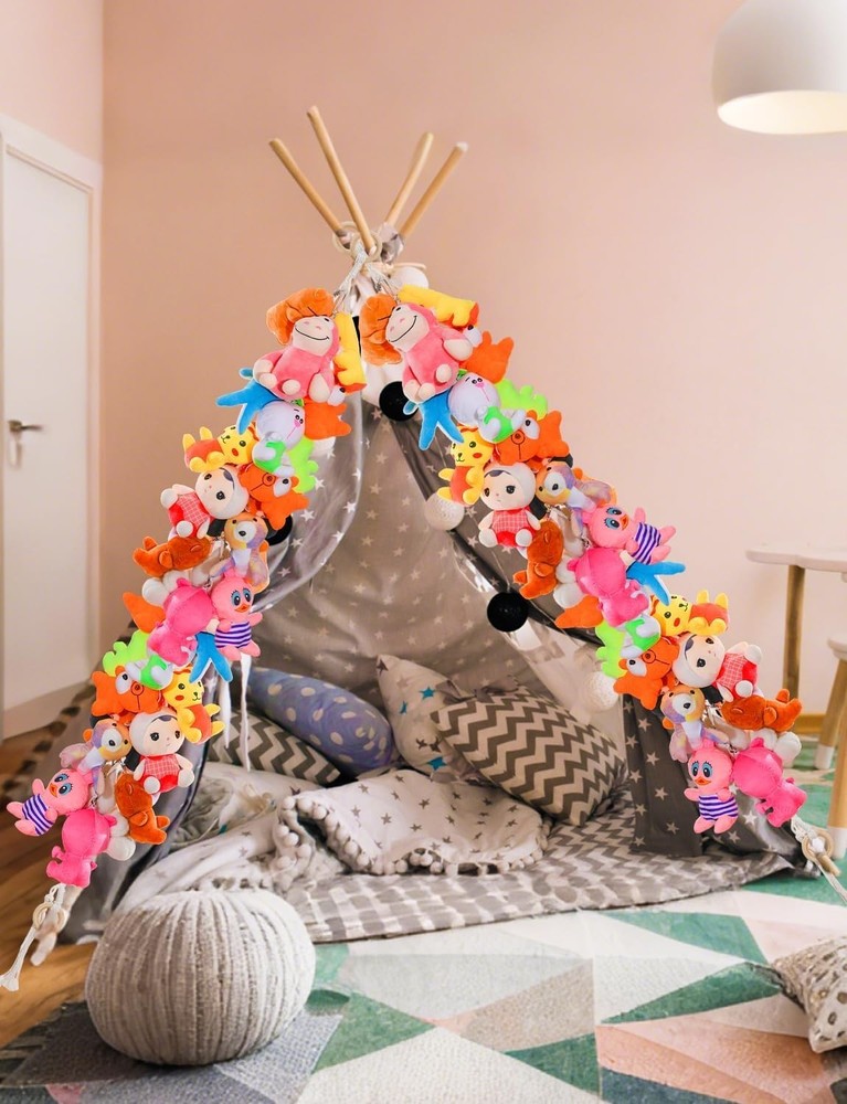 LSLYHTC 2Pcs Stuffed Animals Storage Chain, Hanging Animal