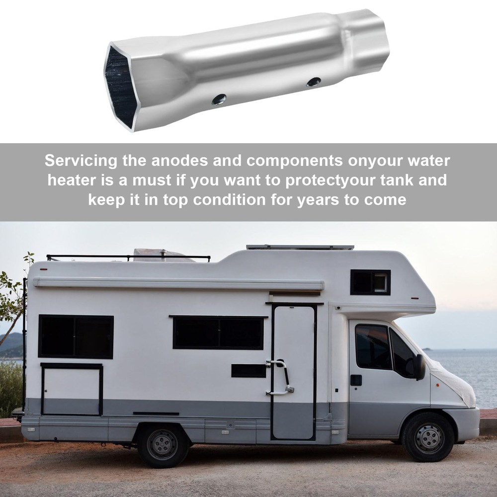 ZJZZJZ RV Water Heater Element Wrench Socket,Dual Hex Removal Silver