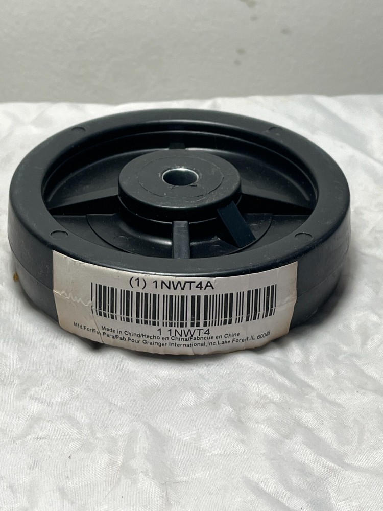 5" x 1.25" Poly Wheels, All Black, 3/8" Axle Bore 1NWT4A