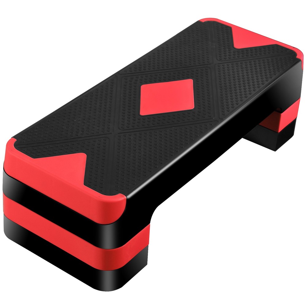 26.5" Aerobic Exercise Step Platform w/4 Risers Adjustable Workout Stepper Red