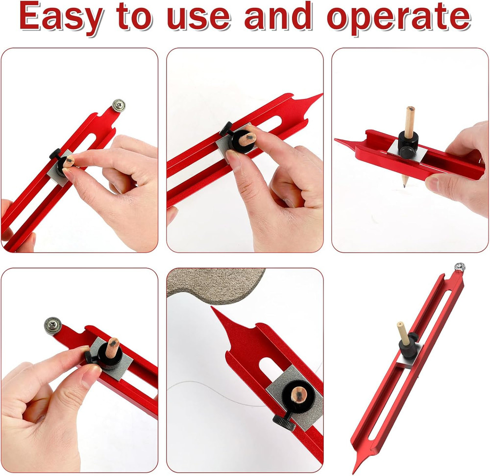 Precise Contour Scribe Tool Woodworking Profile Scribing Tool Ruler with Adju...