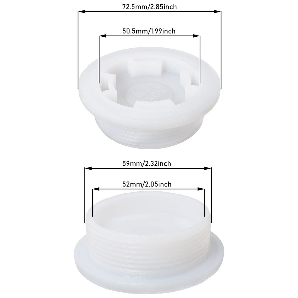 4pcs 2" Bung Cap Fine Thread Poly Buttress Drum Bung for 55 Gallon Plastic Dr...