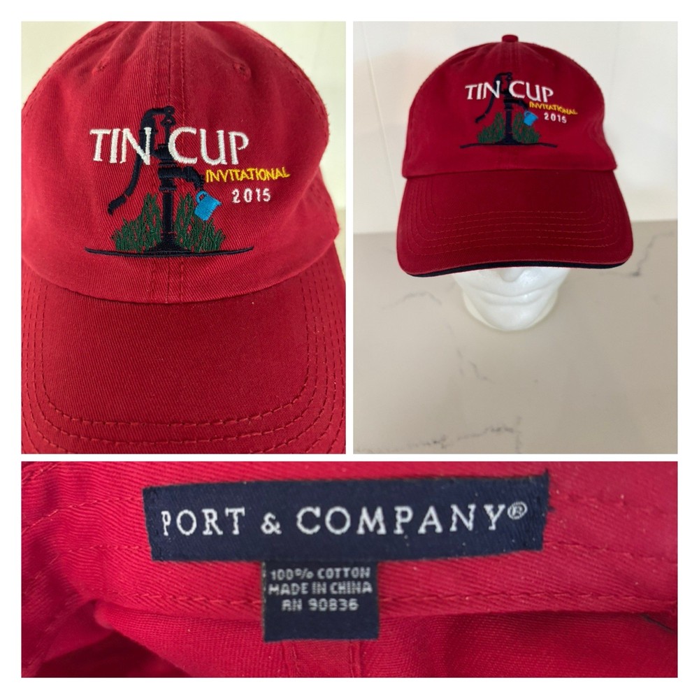 2015 TIN CUP INVITATIONAL EMBROIDERED GOLF CAP (RED / OSFM) - EUC & FREE SHIP!