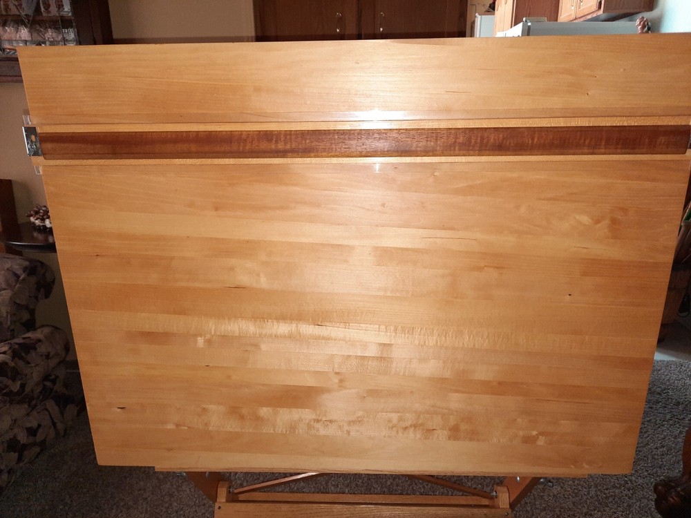 Pine-Top Wooden Drafting / Drawing Table w/Parallel Arm