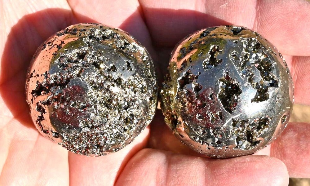 TWO Pyrite Spheres, from Peru