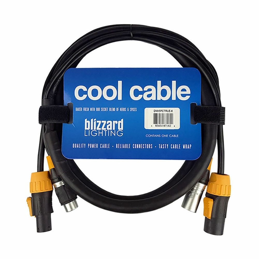 Blizzard Cables DMX 5-Pin and PowerCON True1 - 6 ft Combo Cable