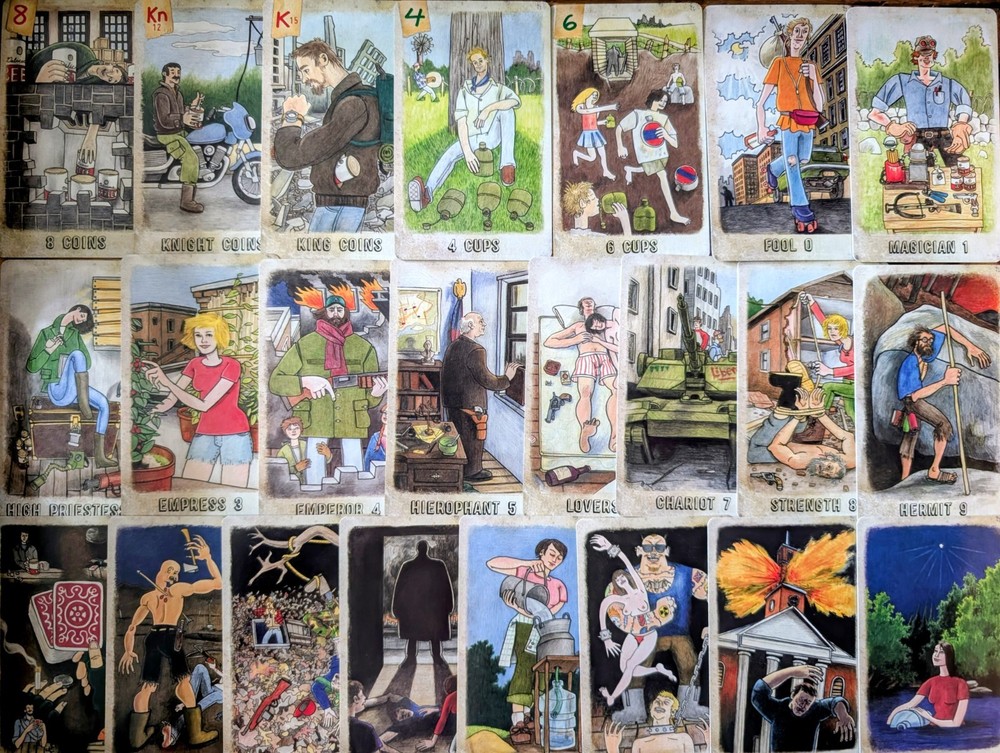 Omegaland Tarot Deck & Card Game OOP RARE Dystopian Future Post-Apocalyptic