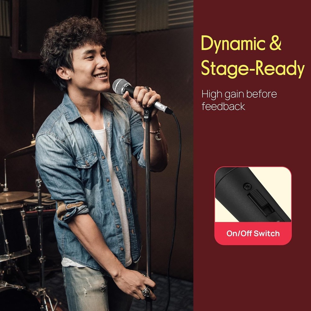 Pyle Professional Dynamic Vocal Microphone - Moving Coil Dynamic Cardioid Unidir