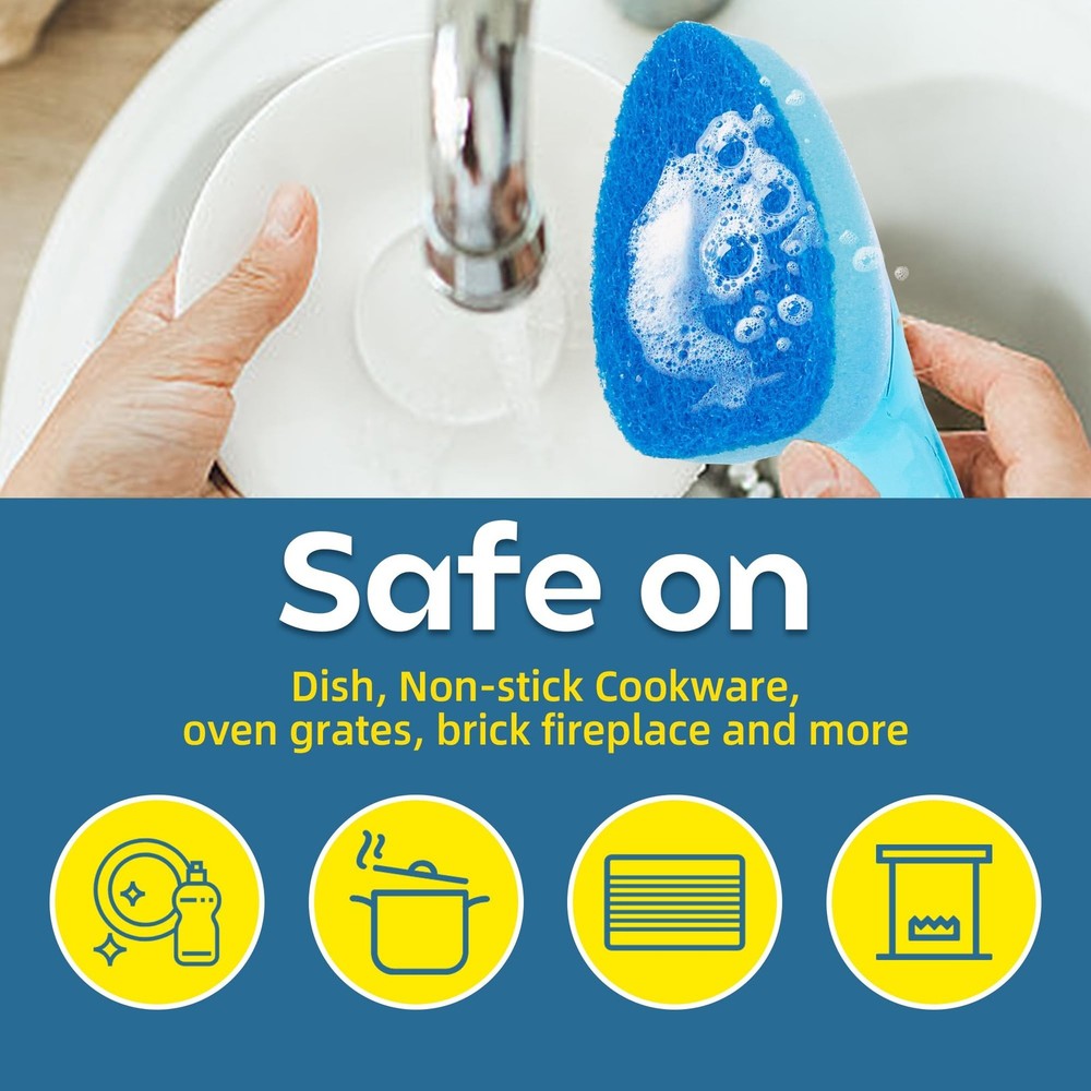 Non-Scratch Dish Wand Sponge Refill, Zero-Scratch Replacement Heads Fits Soap...