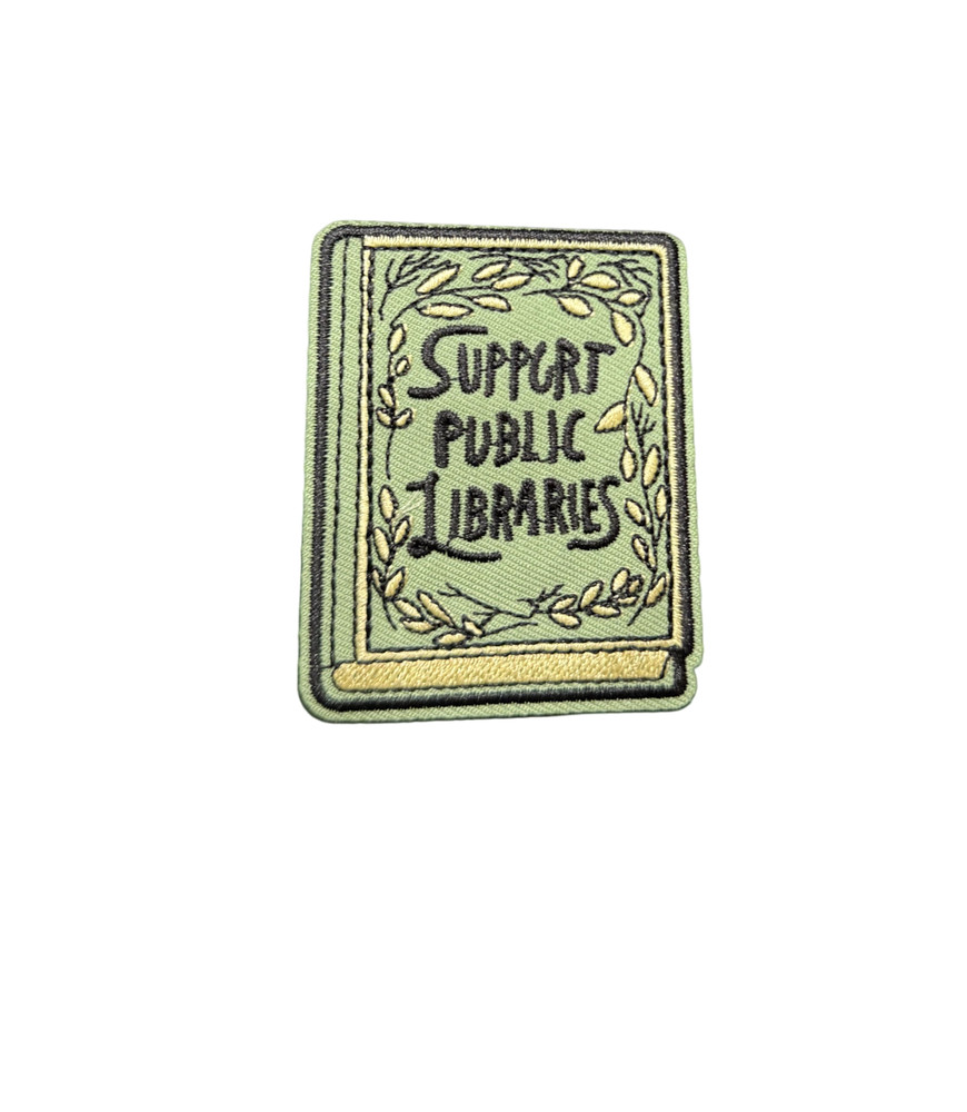 Support Public Libraries Reading Books Library Patch, Iron On/Sew On