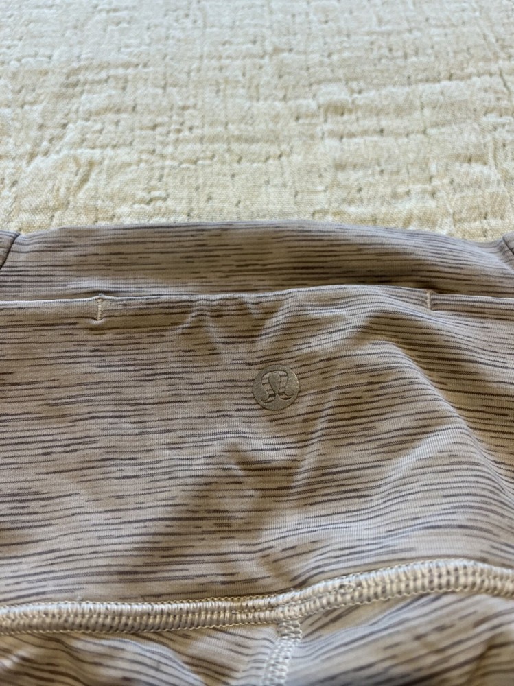 Size 6 Lululemon Grey Space Stripe Mesh Panel Legging