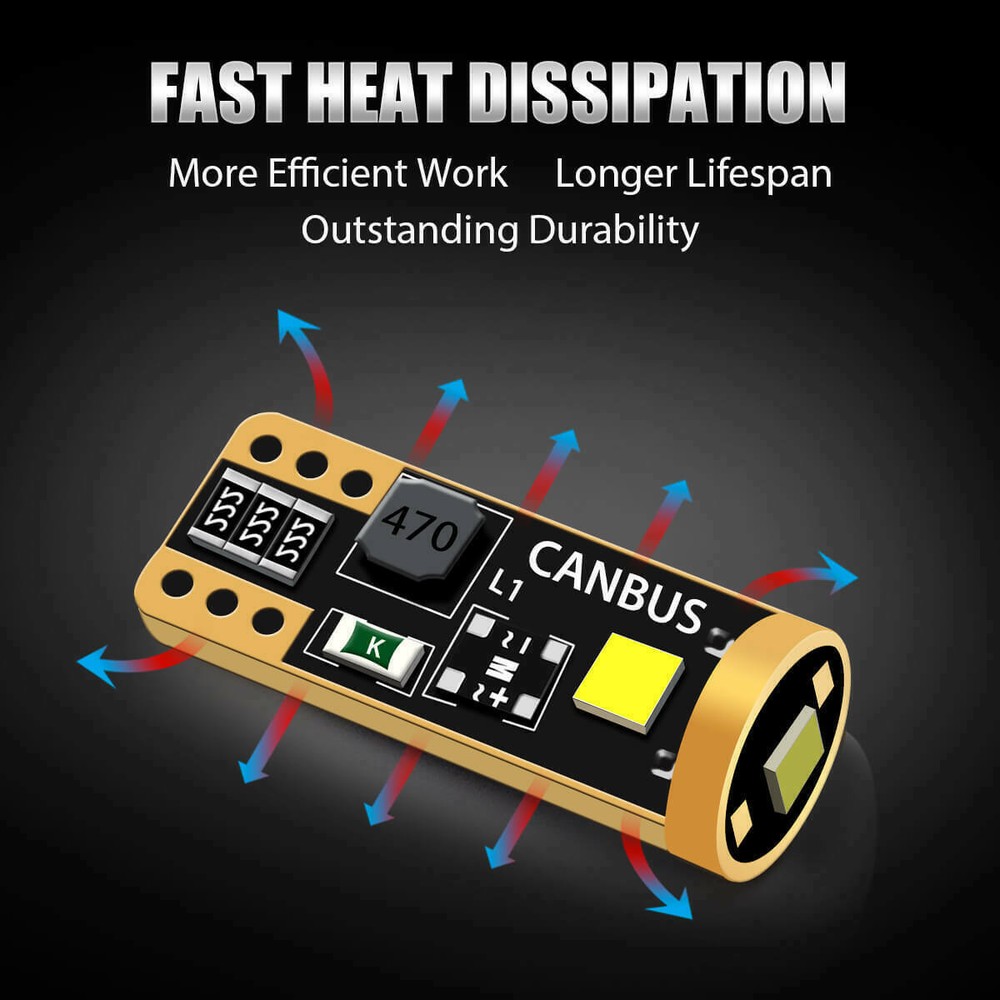 Combo Lasfit LED T10 LED License Plate Interior Dome Map Light Bulb 168 194 2825