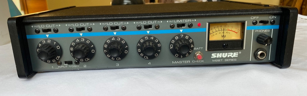2 ea Shure M267 Audio Microphone 4 Channel Mixer- Both Power On Untested