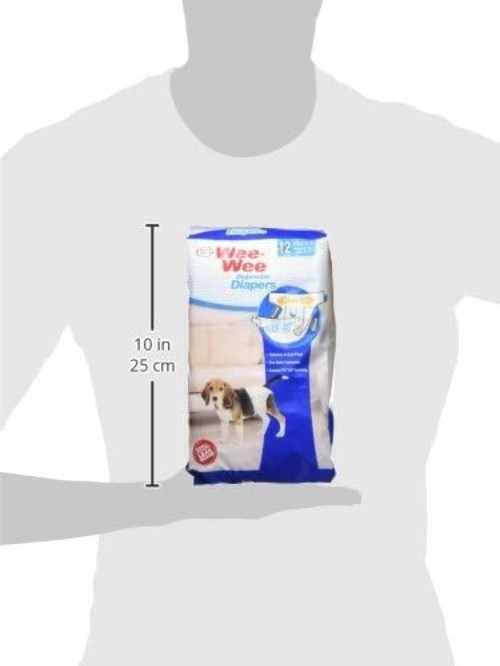 Wee-Wee Super Absorbent Disposable Adjustable Dog Potty Training Diapers, Lea...