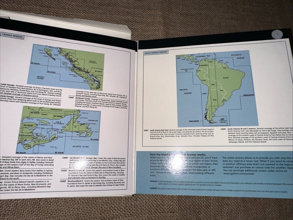 Garmin BlueChart America's CD ROM Mapsource version 4.01