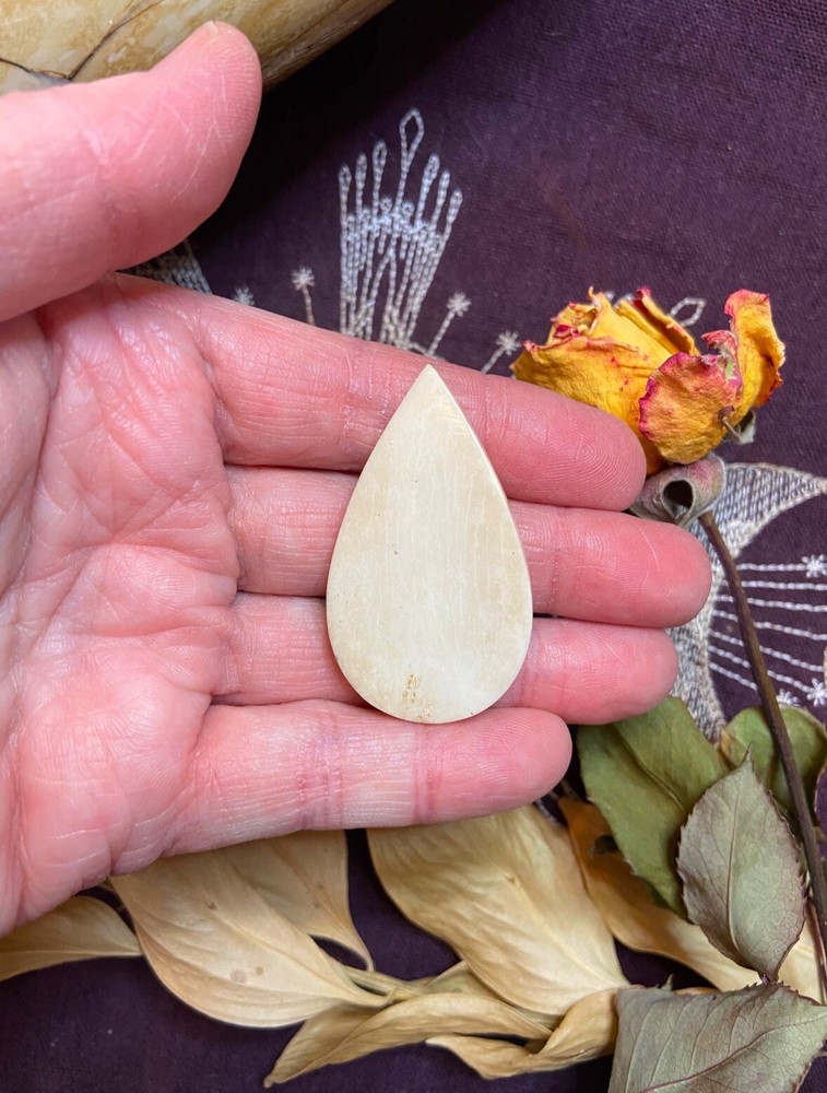 Bovine Bone Rose Carving, Ethically Sourced Cow Bone