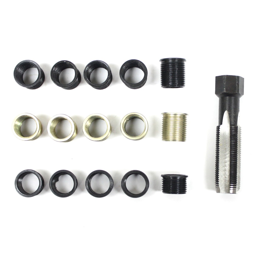 16pc Spark Plug Thread Repair Rethreading Tool Kit M16 Threaded Coil Insert