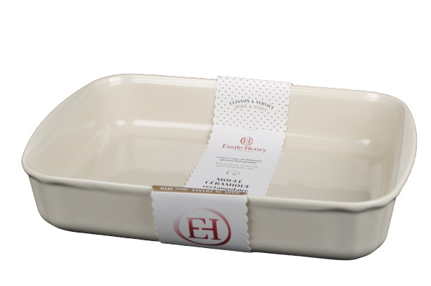 EMILE HENRY Roaster Lasagna Baking Dish Rectangular Tan 13" x 9" New