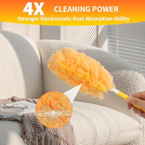 360° Heavy Duty Duster Refills for Swiffer Dusters, Multi 18 Refills + 1 Handle