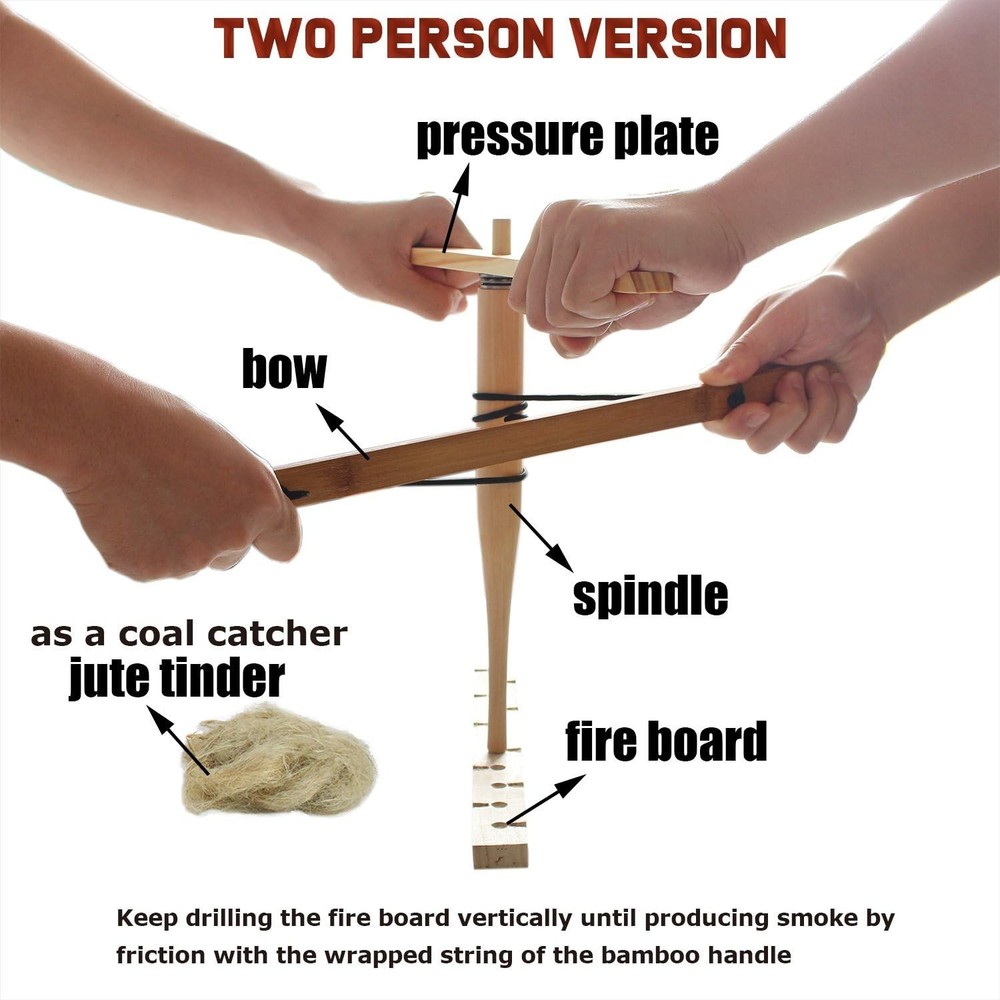 Quality Bow Drill Fire Starter for Outdoor Scouts - Beginner-Friendly Tool