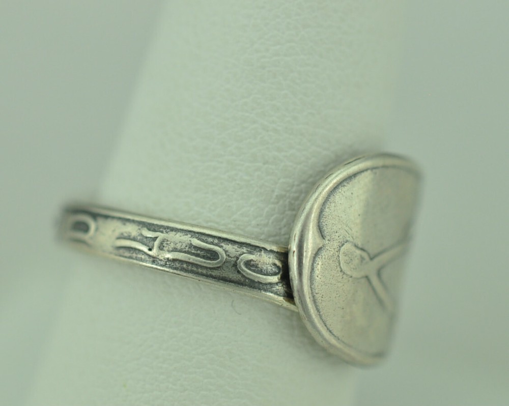 Solid 925 Sterling Silver Four-Leaf Clover Good Luck Adjustable Spoon Ring