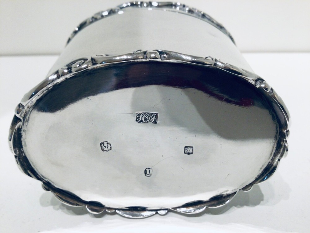 Quality Hamilton & Inches Solid Silver Tea Caddy Box, Edinburgh 1904