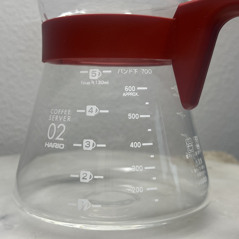 Hario V60 Pour over Coffee Server, Size 02, Red