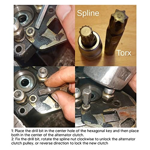 Alternator Pulley Tool, Alternator Pulley Socket Drill Bit Kit Alternator