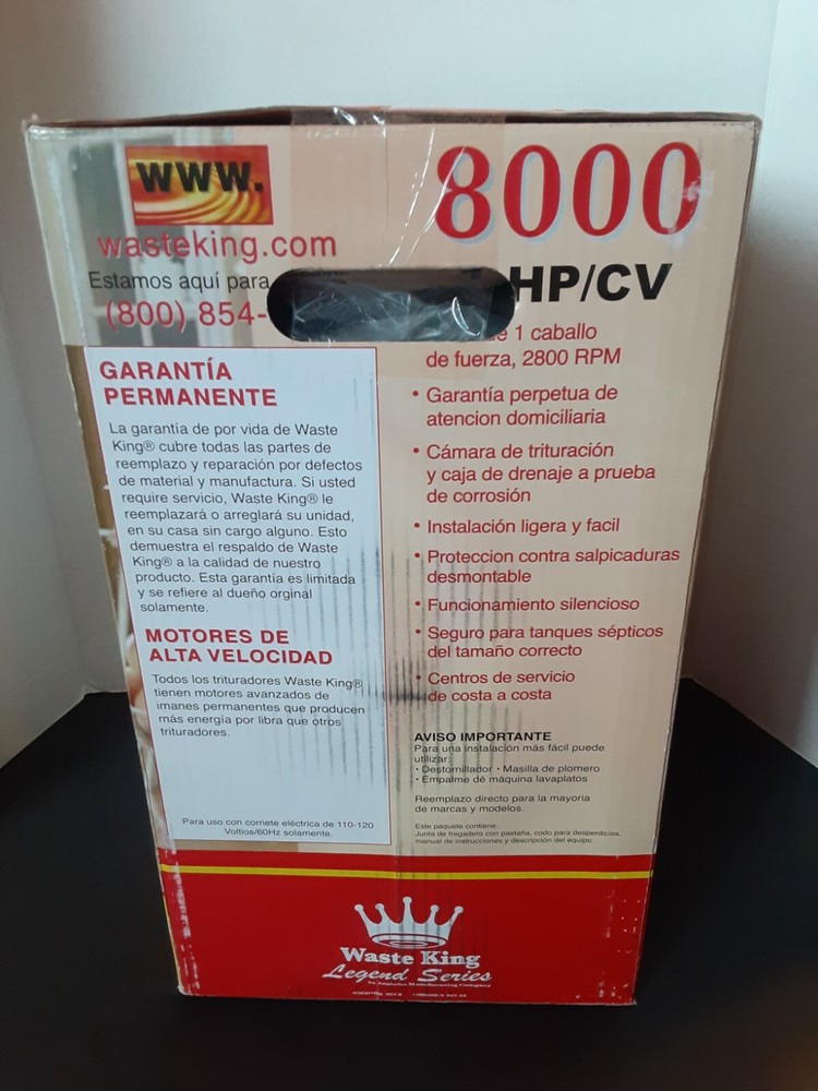 Waste King L-8000 Garbage Disposal - 1HP - NEW