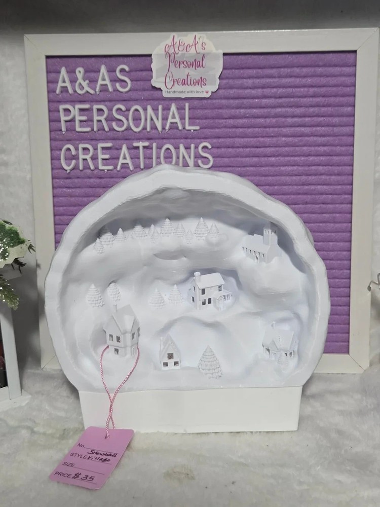 Snowball village light 3D printed