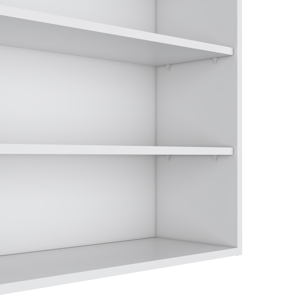 Chinle Wall Cabinet in Melamine with Open Storage, White