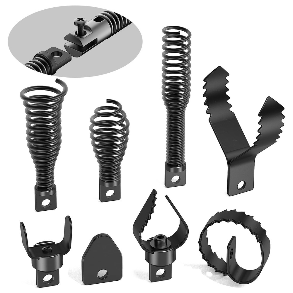 8-Piece Drain Snake Drill Attachment for 5/16 to 3/4 Cables