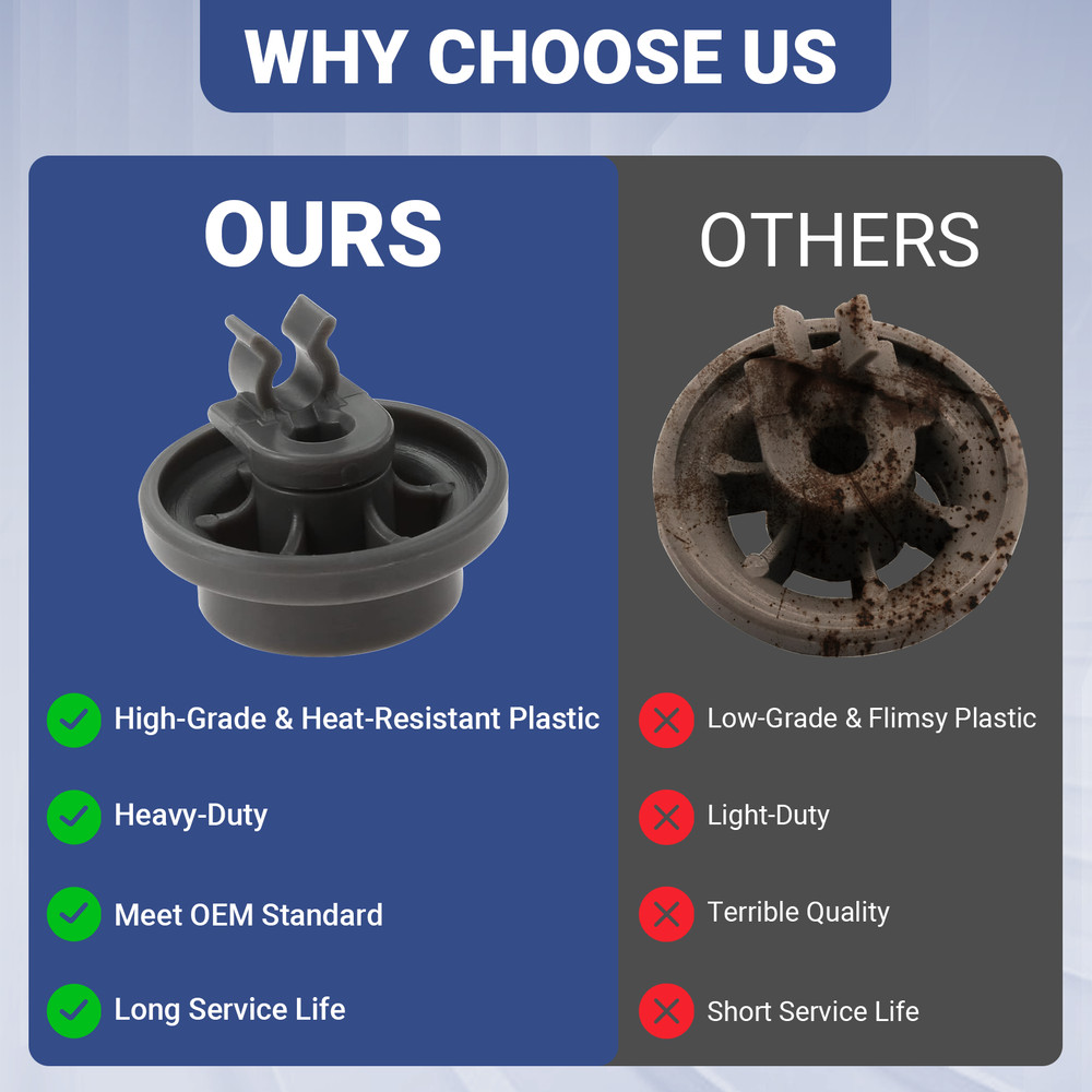 4-Pack Lower Dishrack Roller Assembly Compatible with LG Dishwasher