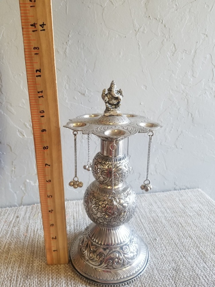 Brass Silver Panch Arti Diya