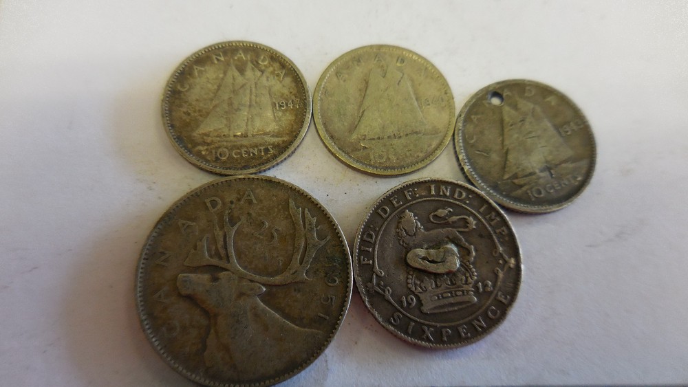 Canada 5 coins -- Silver