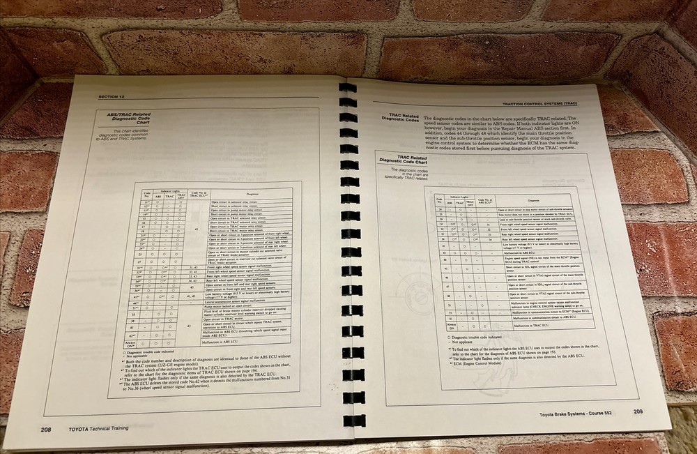 1997 Toyota Technician Handbook course 552 Brake Systems Technical Training
