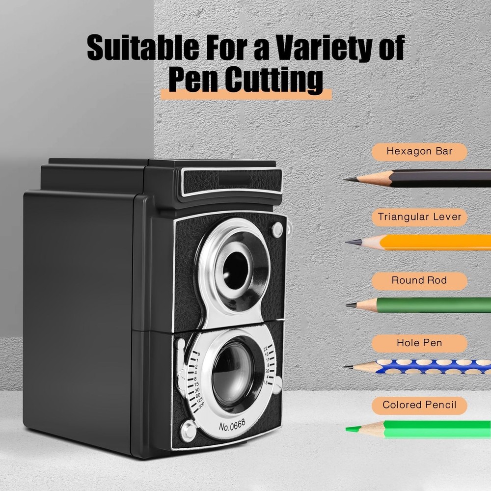 Manual Pencil Sharpener - Sharpener with Adjustable Point for Pencils and Col...