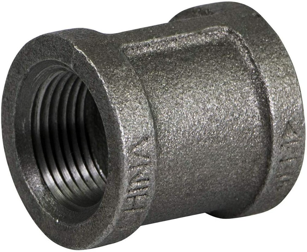 1/2"in-4"in Black Malleable Iron Straight Left/Right Coupling Threaded Pipe Fit