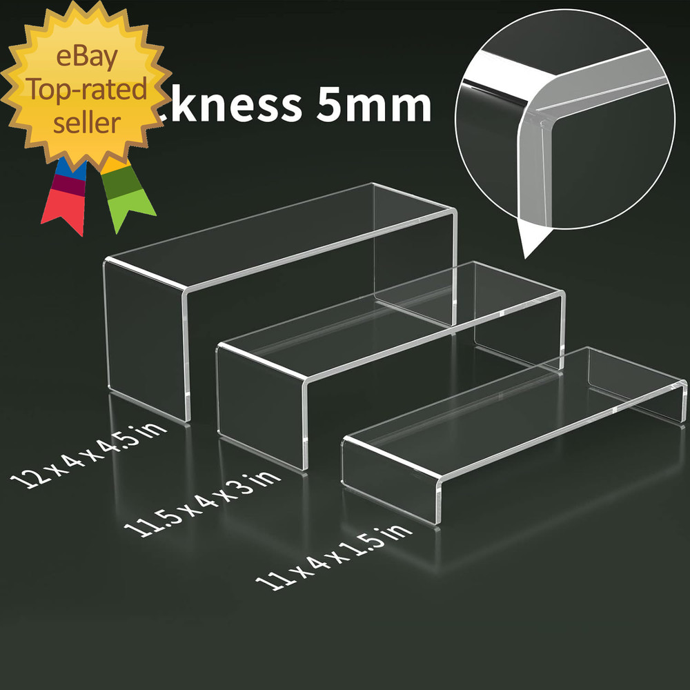 Acrylic Display Riser 6 Pcs 12" Large Acrylic Risers Thickened to 5Mm Clear