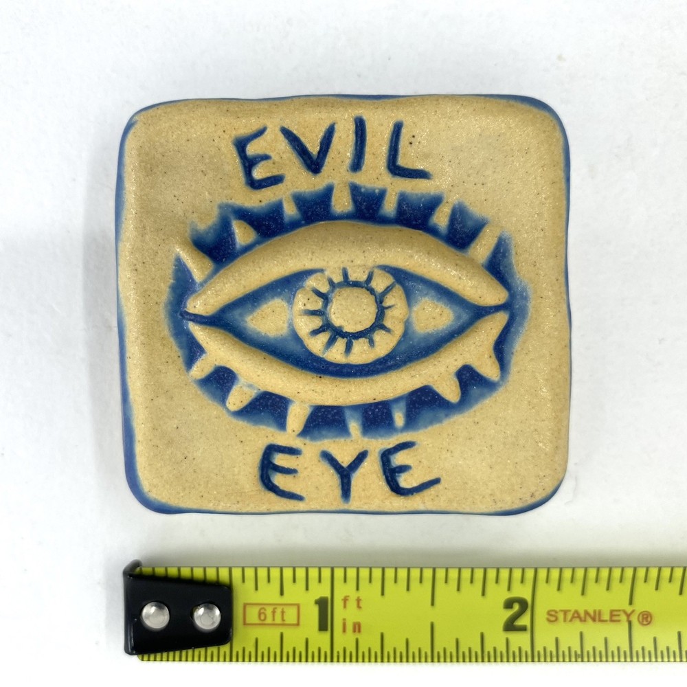 Evil Eye 2x2" Ceramic Art Tile by Gretchen Kramp