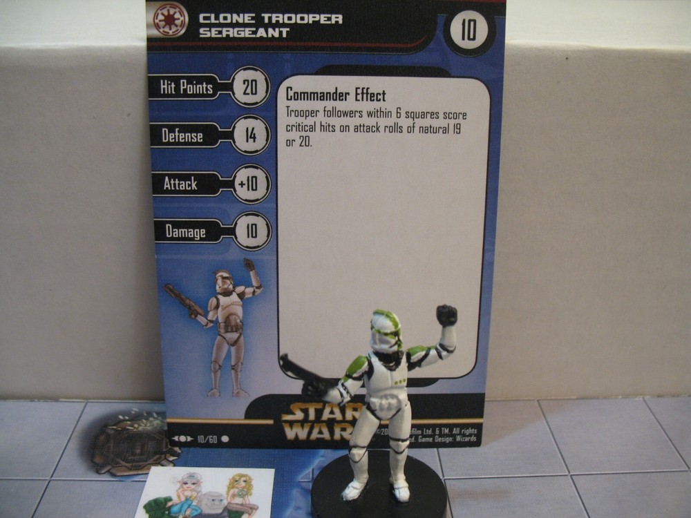 =Star Wars Miniatures CLONE STRIKE Clone Trooper Sergeant 10/60 with card=