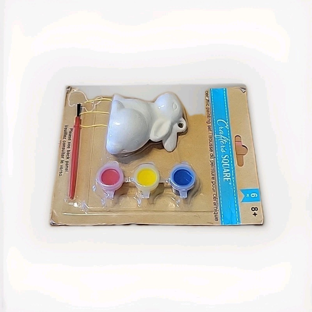 New Crafters Square Ceramic Bunny Painting Set