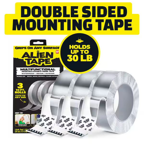 Alien Tape 10 ft. Multi-Surface Tape Reusable Double Sided , 3-Pack