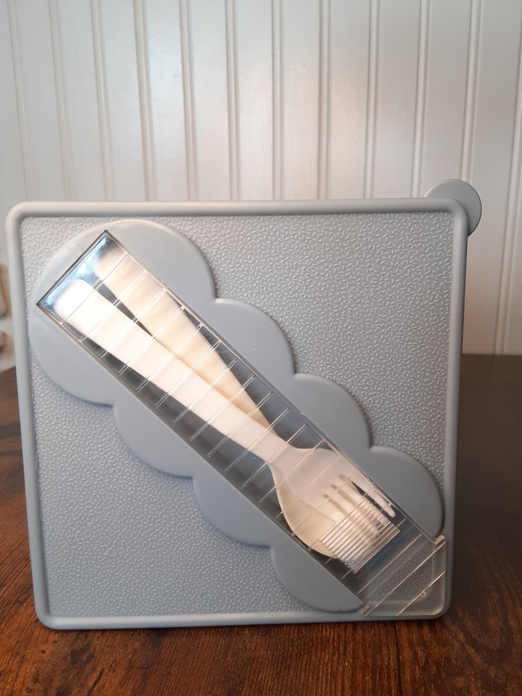 Plastic square container with Compartment in lid with Fork & Spoon