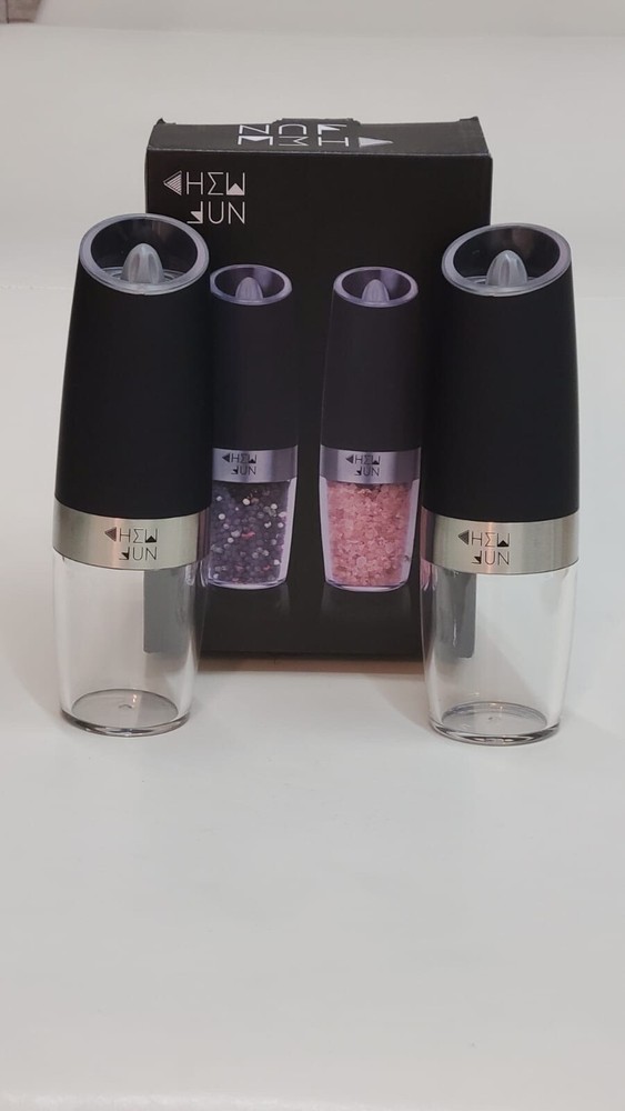 Chew Fun Gravity Electric Salt and Pepper Mill Set Matte Black