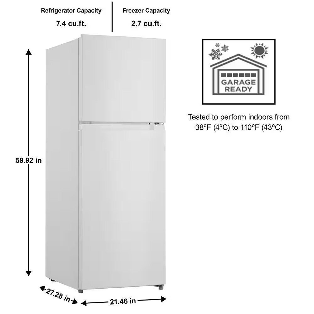 10.1 cu. ft. Top Freezer Refrigerator in Black