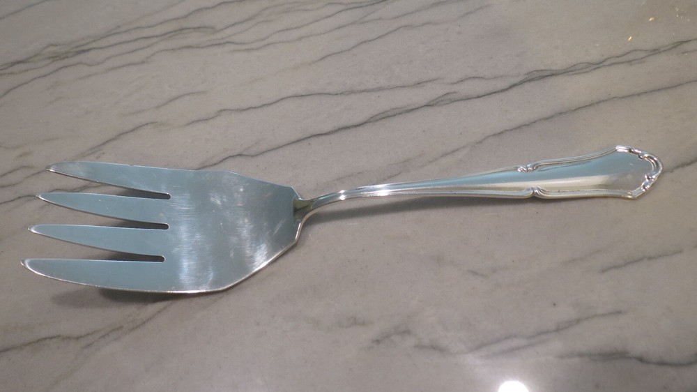 German Sterling Silver 800 Large  Serving Fork Solid NM