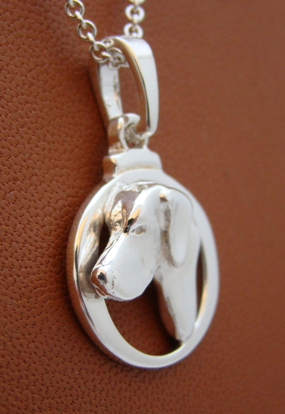 Sterling Silver German Shorthaired Pointer Small Head Study Earrings