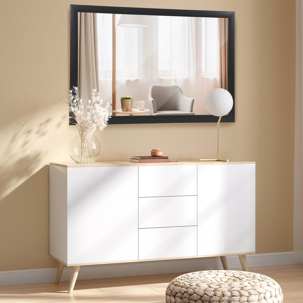 2PCS Bathroom Rectangular Wall Mounted Mirror PS Frame Vanity Mirror 24" x 36"