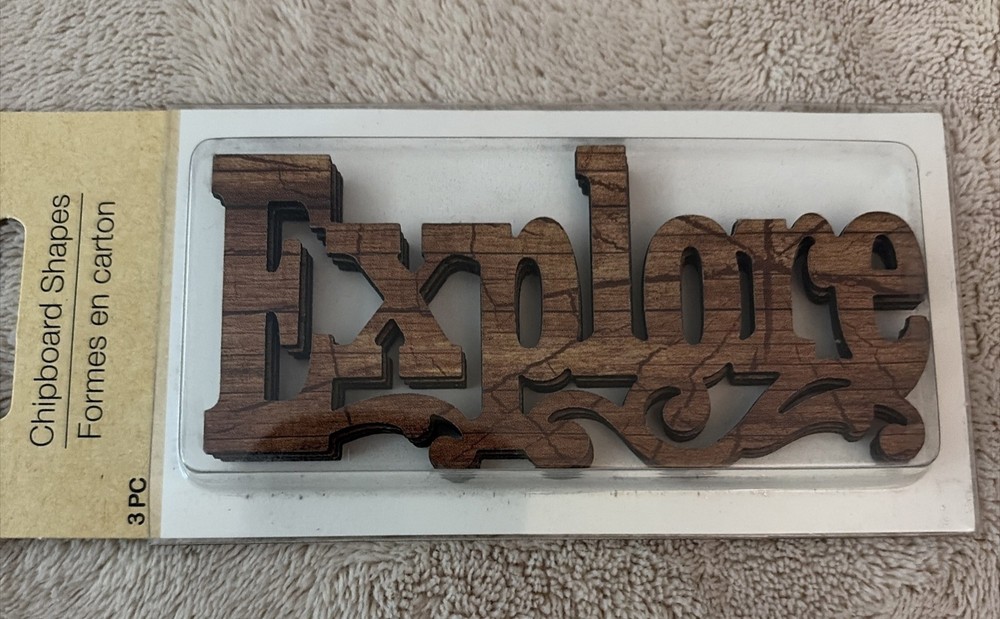 Crafters Square Chipboard Shapes Words:  Explore